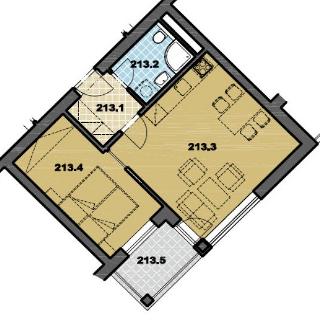 Pronájem bytu 2+kk 42 m² Český Krumlov, Pod Hrází