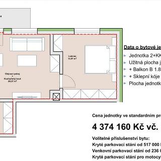 Prodej bytu 2+kk 49 m² Liberec, Vojanova