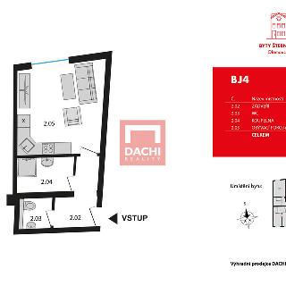 Prodej bytu 1+kk a garsoniéry 30 m² Šternberk, Olomoucká