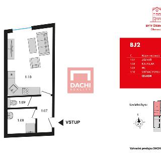 Prodej bytu 1+kk a garsoniéry 31 m² Šternberk, Olomoucká