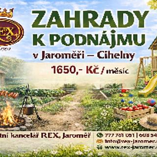 Prodej zahrady 384 m&sup2; Jaroměř