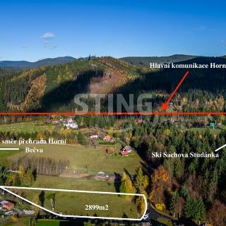 Prodej stavební parcely 2 899 m² Horní Bečva