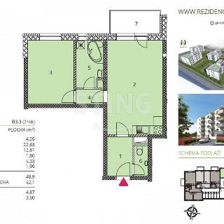 Pronájem bytu 2+kk 52 m² Jihlava, Buková