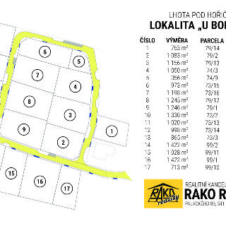 Prodej stavební parcely 1 422 m² Lhota pod Hořičkami