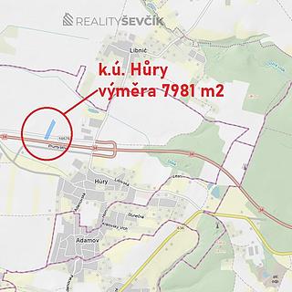 Prodej komerčního pozemku 7981 m&sup2; Hůry
