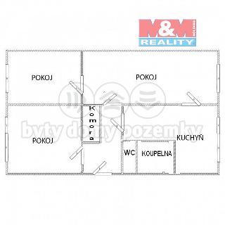 Prodej bytu 3+1 65 m² Ústí nad Labem, Hornická