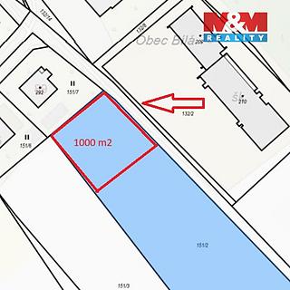 Prodej stavební parcely 1000 m&sup2; Bílá