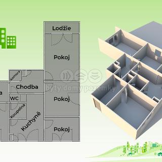 Prodej bytu 4+1 80 m² Rožnov pod Radhoštěm, Kulturní