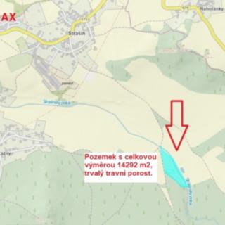 Prodej louky 14292 m&sup2; Strašín