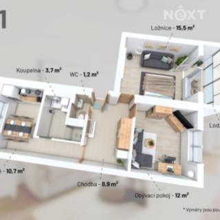 Prodej bytu 2+1 56 m² Žďár nad Sázavou 2, Srázná