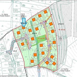 Prodej stavební parcely 1251 m&sup2; Rudolfov