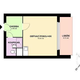 Pronájem bytu 1+kk a garsoniéry 26 m² Praha, Dobevská