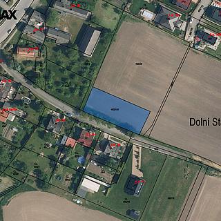 Prodej stavební parcely 1268 m&sup2; Dolní Stakory