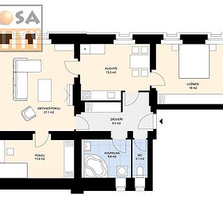 Pronájem bytu 3+1 89 m&sup2; Žatec