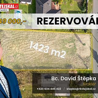 Prodej stavební parcely 1423 m&sup2; Zalužany