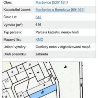 Prodej stavební parcely 1800 m² Maršovice