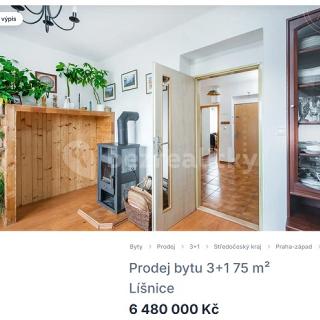 Prodej bytu 3+1 75 m² Líšnice, 