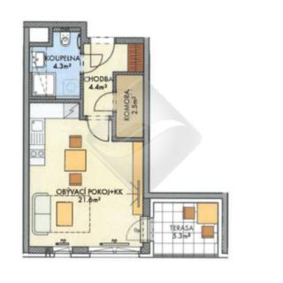 Prodej bytu 1+kk a garsoniéry 34 m² Praha Ruzyně, Drnovská