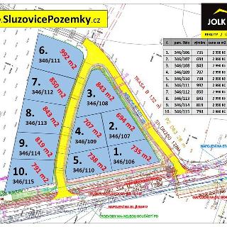 Prodej stavební parcely 735 m² Služovice