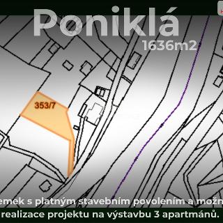 Prodej stavební parcely 1 636 m² Poniklá, Poniklá