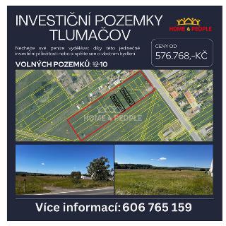 Prodej stavební parcely 377 m² Tlumačov, Dolní