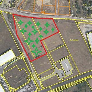 Prodej komerčního pozemku 10081 m&sup2; Znojmo