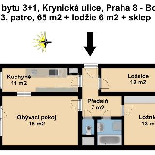 Prodej bytu 3+1 71 m² Praha, Krynická