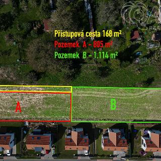 Prodej stavební parcely 805 m² Račice-Pístovice, 