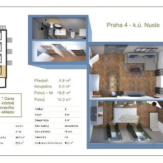 Prodej bytu 2+kk 63 m² Praha