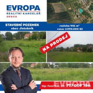 Prodej stavební parcely 901 m² Jistebník