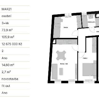 Prodej bytu 3+kk 73 m² Praha, Magistrů