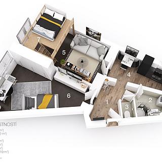 Prodej bytu 2+kk 49 m&sup2; Praha