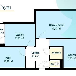 Prodej bytu 3+1 61 m² Nymburk, Josefa Mánesa