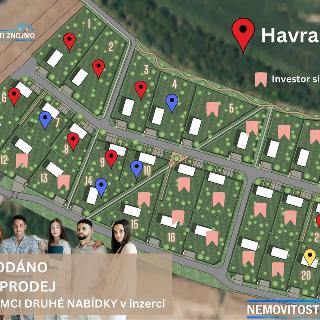 Prodej stavební parcely 955 m² Havraníky