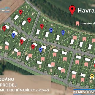 Prodej stavební parcely 955 m² Havraníky