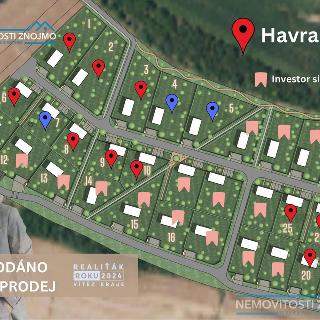 Prodej stavební parcely 955 m² Havraníky