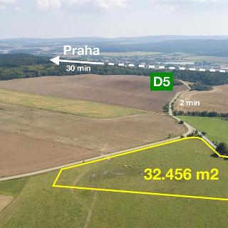 Prodej komerčního pozemku 32 456 m² Těškov