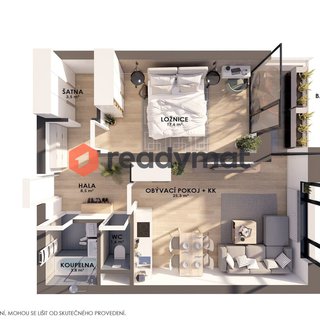 Prodej bytu 2+kk 53 m² Hodonín, Kateřinská