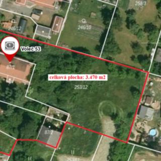 Prodej stavební parcely 3 470 m² Voleč