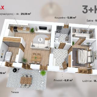 Prodej bytu 3+kk 69 m² Třeština