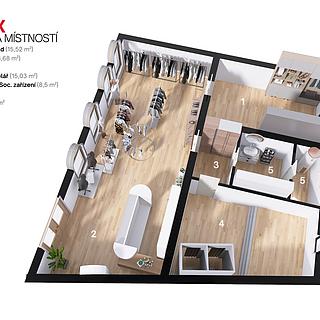 Pronájem obchodu 92 m² Praha