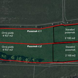 Prodej stavební parcely 7 037 m² Člunek, 