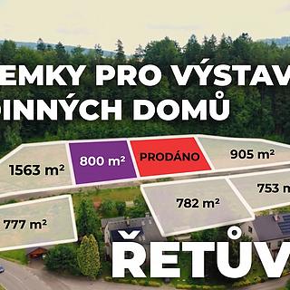 Prodej stavební parcely 800 m&sup2; Řetůvka