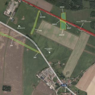 Prodej zemědělské půdy 41 907 m² Pleše