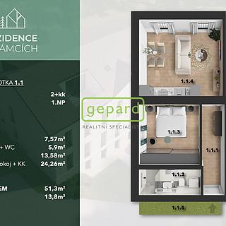 Prodej bytu 2+kk 51 m&sup2; Praha