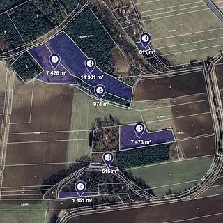 Prodej lesa 85678 m&sup2; Oseček