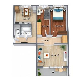 Prodej bytu 3+1 72 m² Tachov, Korandova