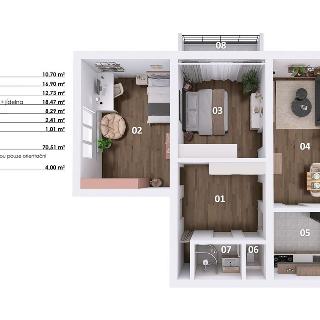 Prodej bytu 3+1 72 m² Praha, Žitavského