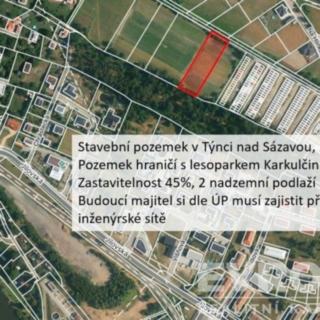 Prodej stavební parcely 2 475 m² Týnec nad Sázavou
