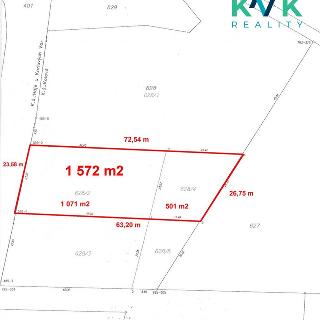 Prodej stavební parcely 1572 m² Kolová